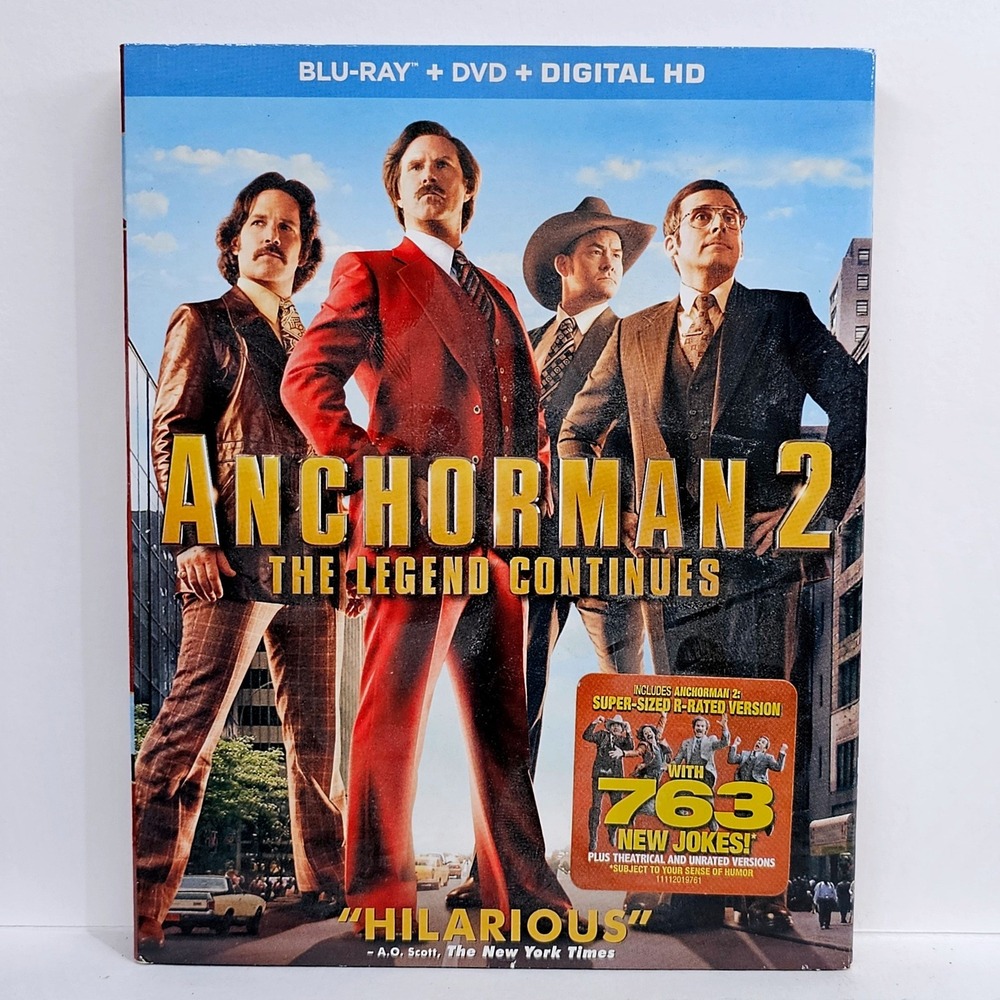 Paramount‎ Anchorman 2 Comedy Blu-ray DVD Unrated Super-Sized Slipcover Ferrell